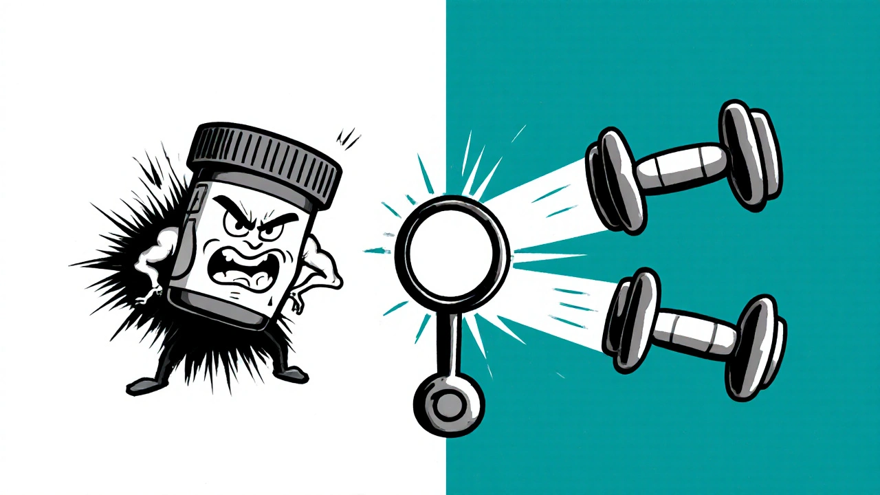 Medical showdown: statin pill vs. CoQ10, exercise, and ezetimibe as protective solutions.