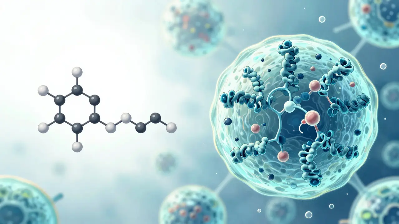 Comparison between a simple chemical generic structure and a complex biological protein biosimilar.