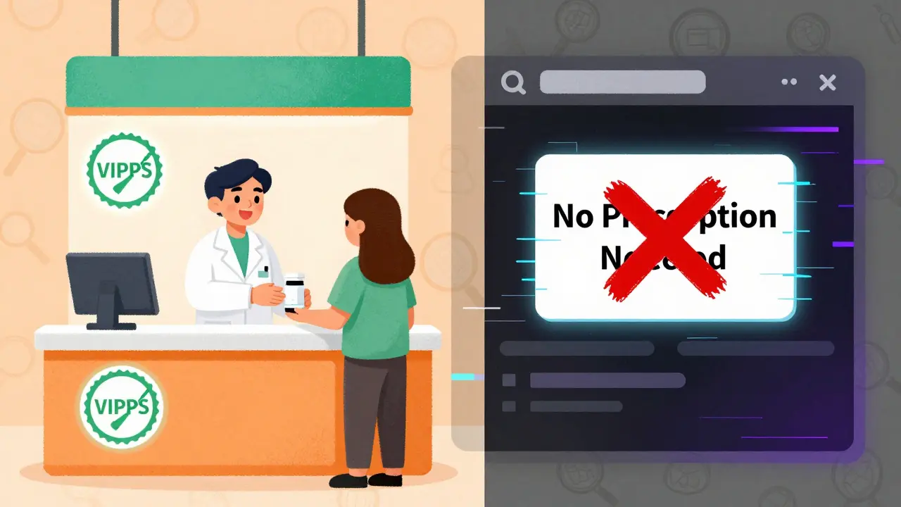 Comparison of verified pharmacy vs unsafe online sites