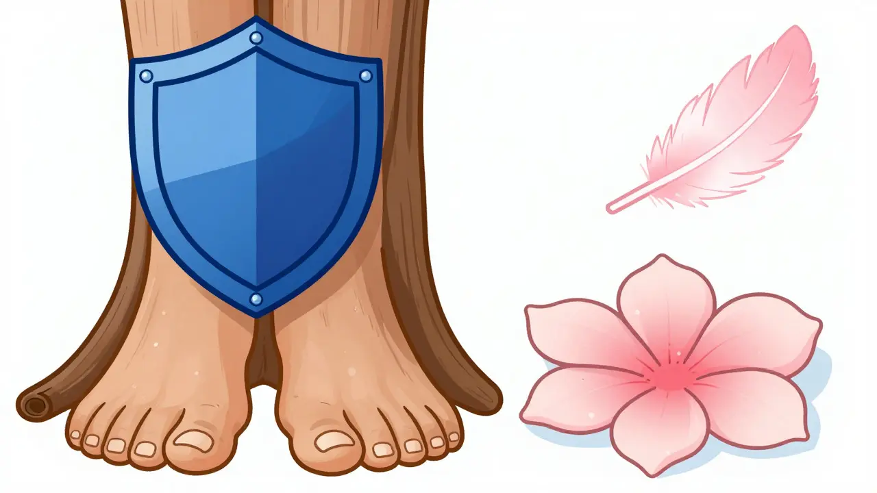 Comparison of thick skin vs delicate skin treatment
