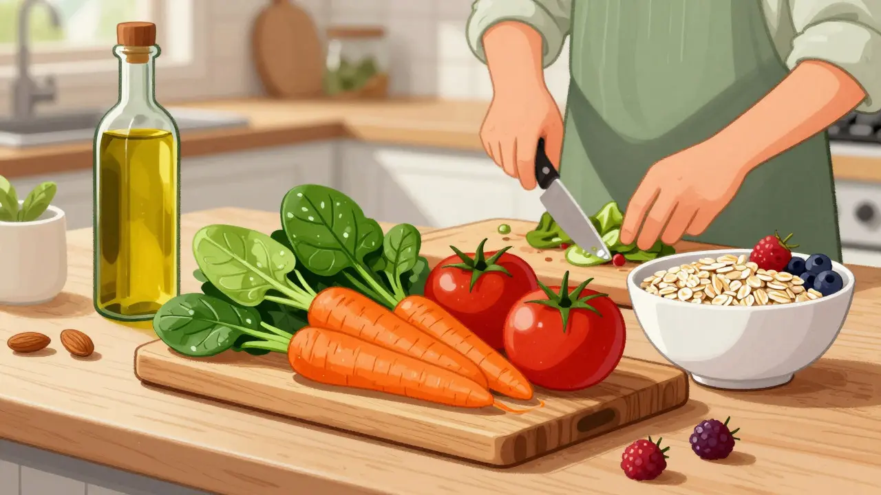Fresh healthy foods for heart diet
