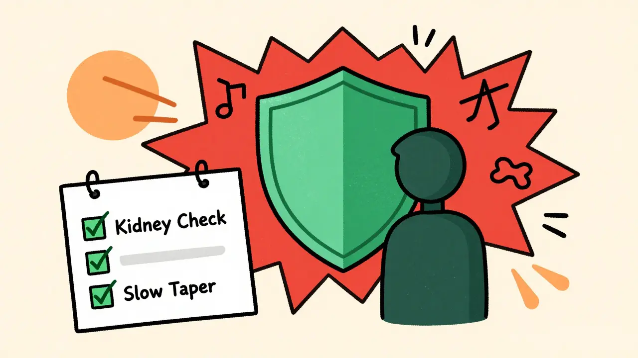 Safety shield protecting patient with health checklist